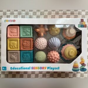 Educational Sensory Toys Playset for Baby 6 Months+ Blocks Balls Stacking Rings